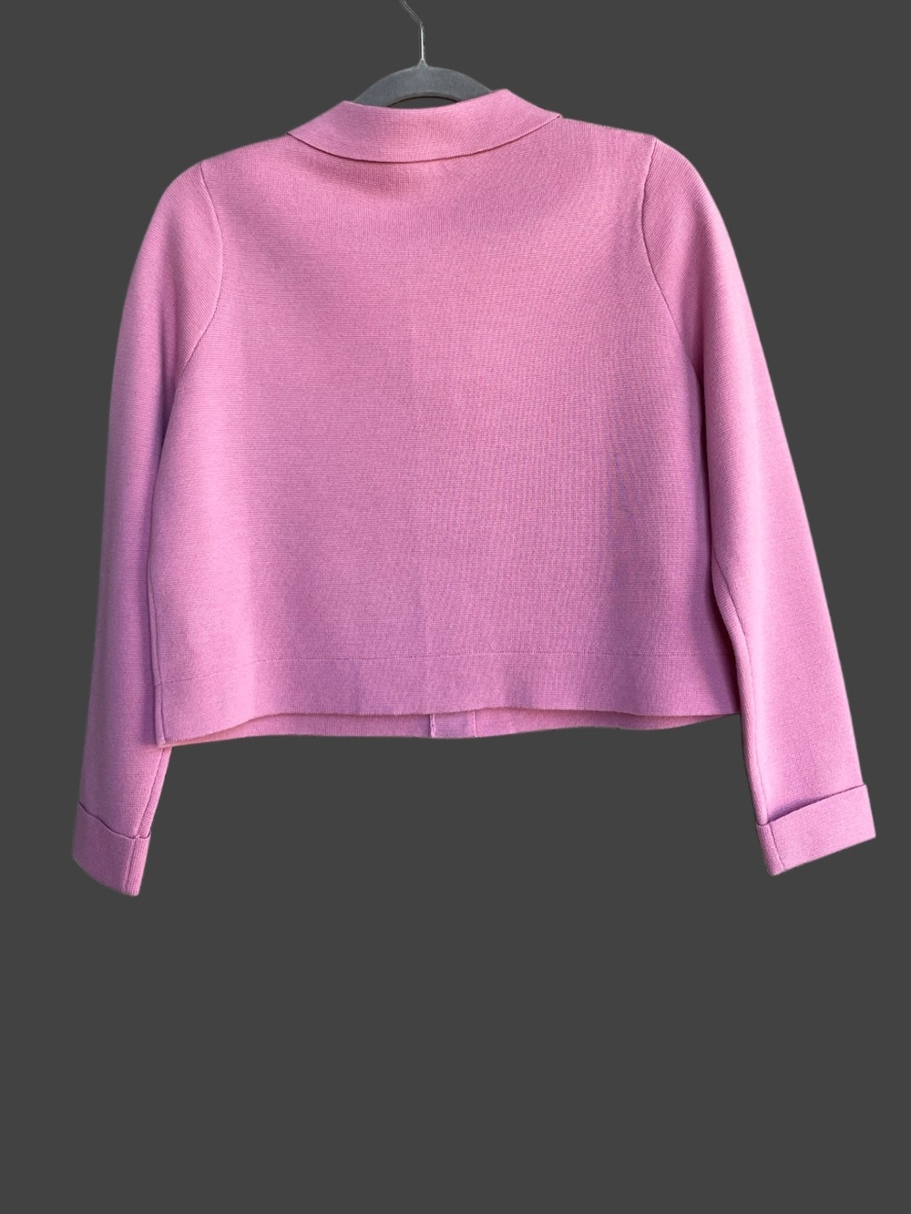 SEZANE NWT Rose Pink Fine Knit 100% Merino Wool Collared Betty Cardigan Sweater - Picture 8 of 14